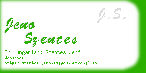 jeno szentes business card